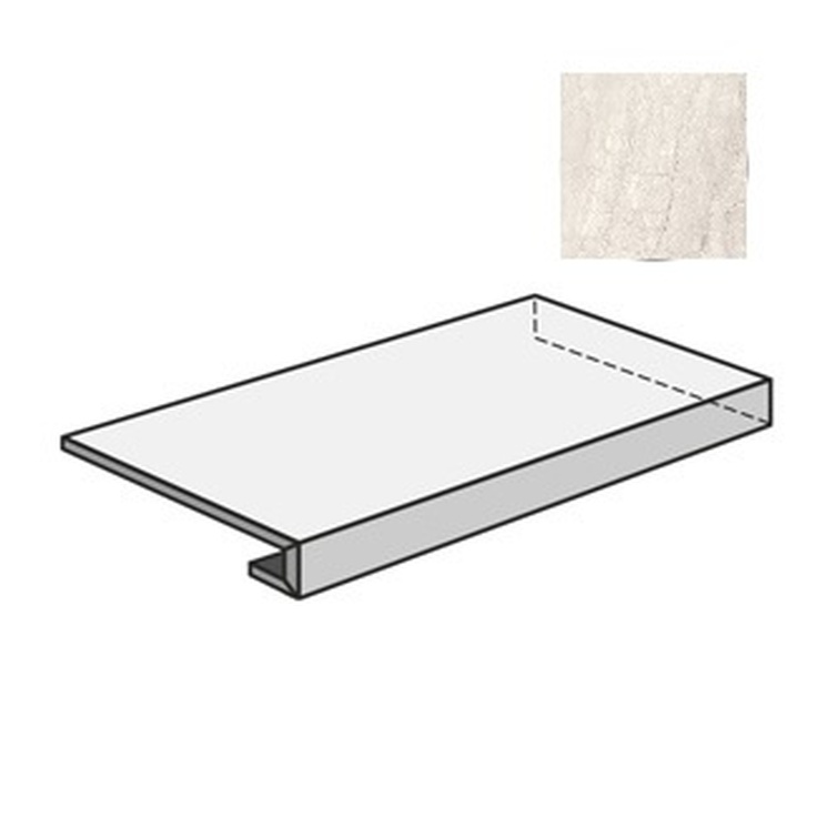 Sant Agostino Mystic CSAGADMI12 DX Nat Ivory Ступень 33x120 см, Италия, под мрамор - фото 1