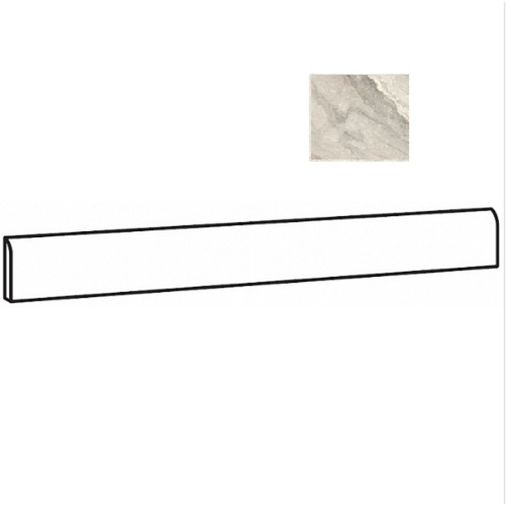 Sant Agostino Mystic CSABMYBE60 Battiscopa 60 Beige Nat Плинтус 7,3x60 см, Италия, под мрамор - фото 1