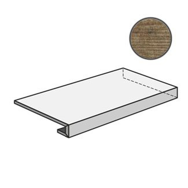 Sant Agostino Nature CSAGADBI12 Gradone Bisque 120 Dx Ступень 33x120 см, Италия, под дерево - фото 1