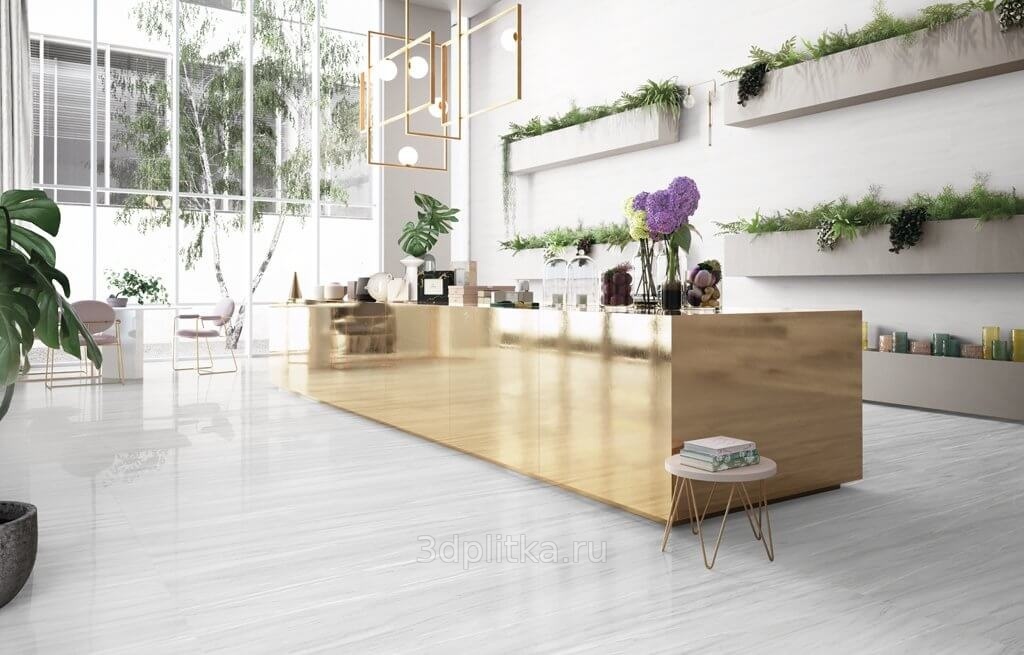 Sant Agostino Pure Marble 7,3x29,6, керамогранит, Италия, под мрамор - фото интерьера 1