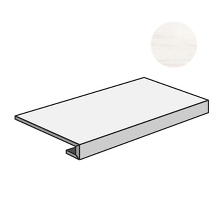 Sant Agostino Pure Marble CSAGRVWH12 Gradone 120 Covelano White Ступень 33x120 см, Италия, под мрамор - фото 1