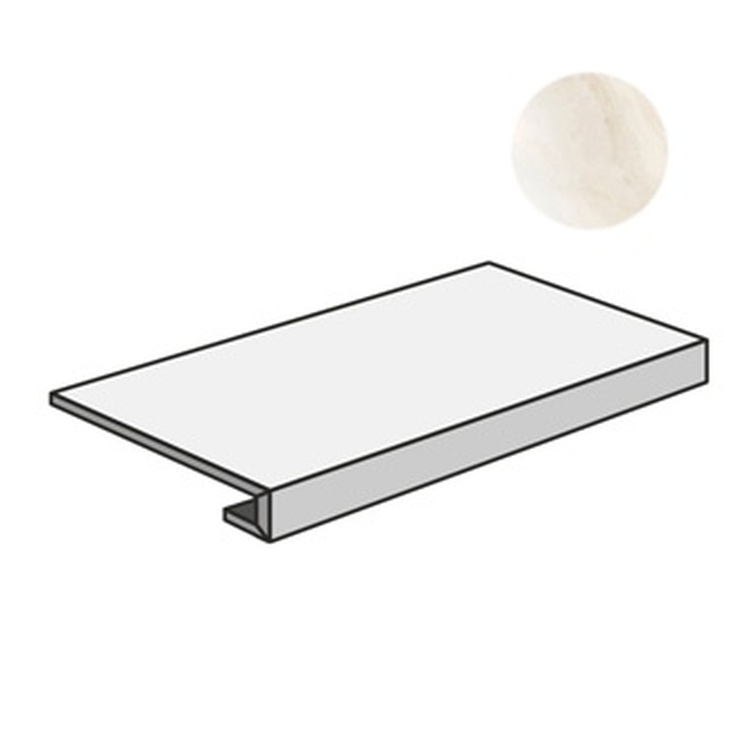 Sant Agostino Pure Marble CSAGROWH12 Gradone 120 Onice White Ступень 33x120 см, Италия, под мрамор - фото 1