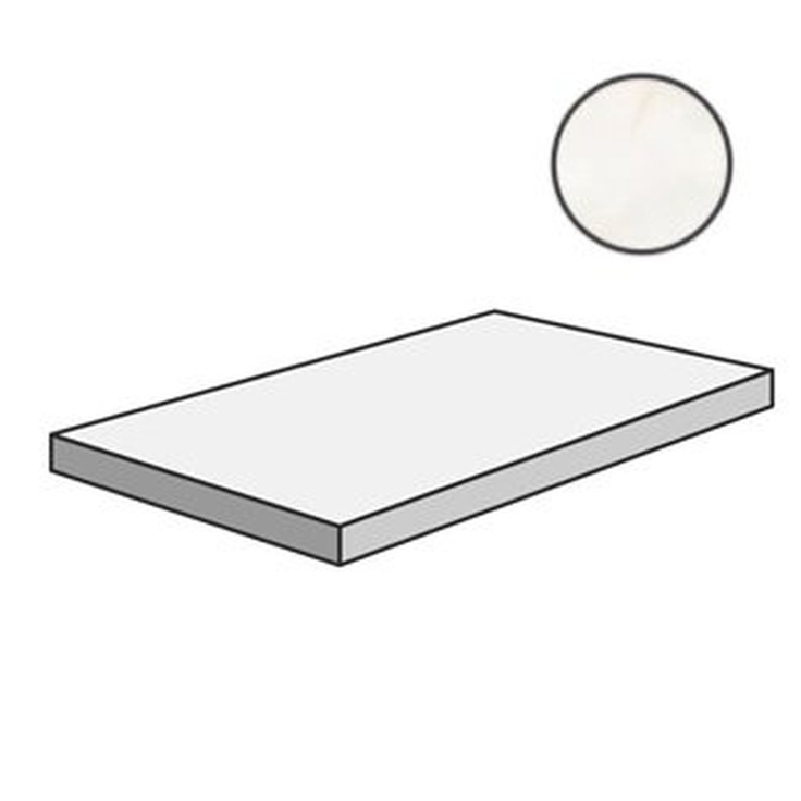 Sant Agostino Pure Marble CSAGASOH12 Gradone Ang 120 Sx Onice White Ступень 33x120 см, Италия, под мрамор - фото 1