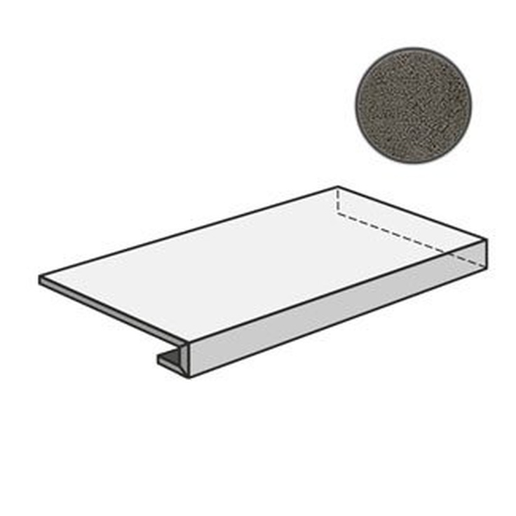 Sant Agostino Set CSAGADCD12 Gradone Ang Concrete Dark Ступень 33x120 см, Италия, под бетон  - фото 1