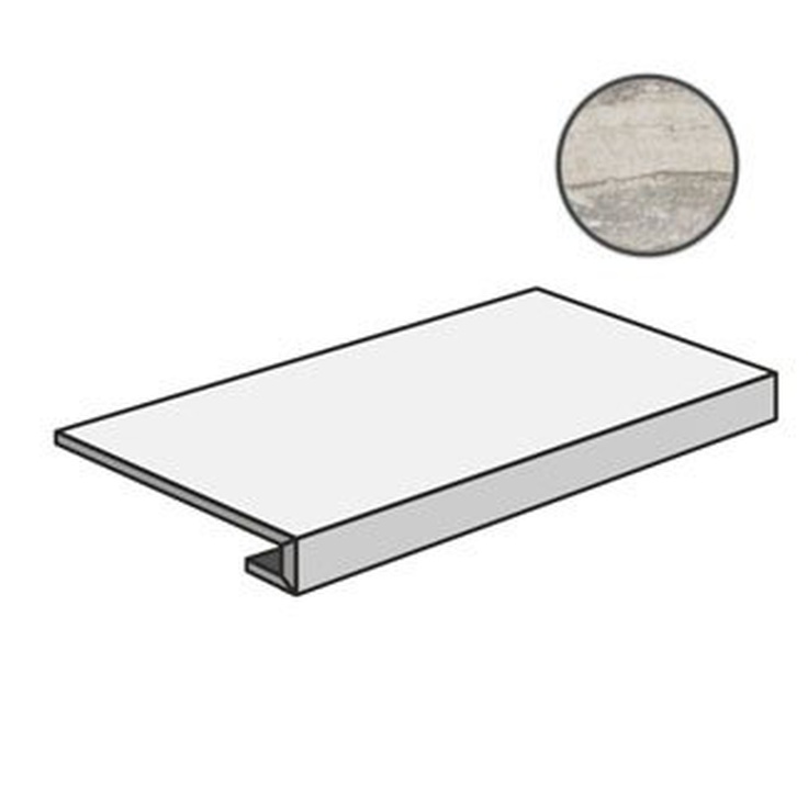 Sant Agostino Tipos CSAGRTSI12 Gradone Silver Ступень 33x120 см, Италия, под камень  - фото 1