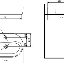 Santek Одри 1.WH50.1.710 Накладная 42x62 Раковина 42x62x13 см, Россия - фото 1 - фото 2