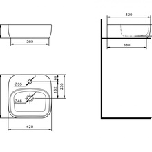 Santek Одри 1.WH50.1.709 Накладная 42х42 Раковина 42x42x13 см, Россия - фото 1 - фото 2