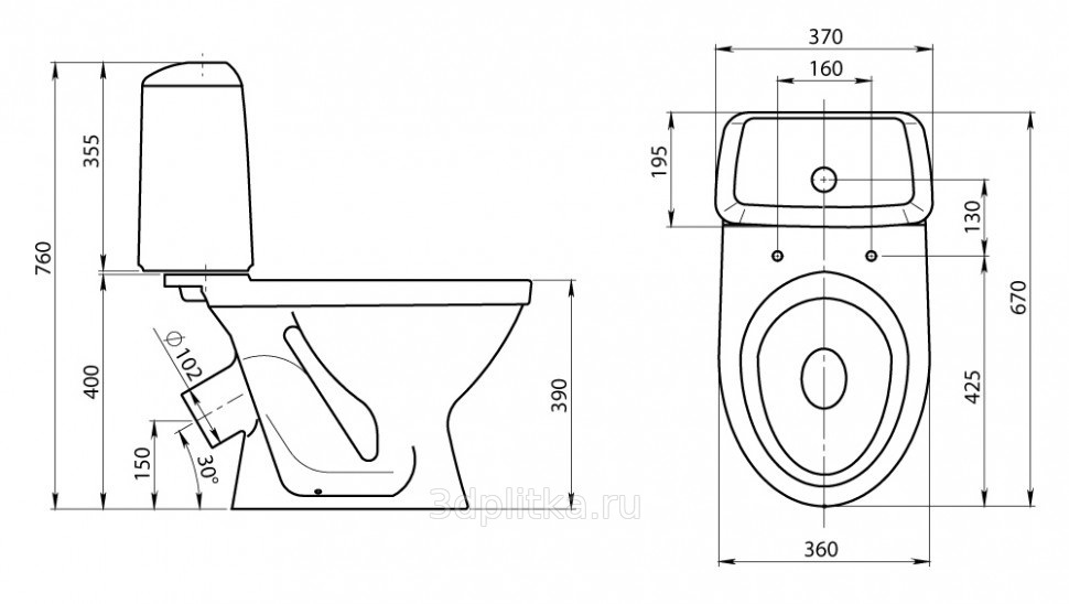 Santeri Соната 1.P201.2.S07.00B.F Стандарт унитаз компакт ?? купить в ...