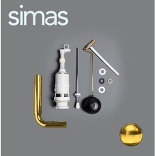 Simas D11oro Золото Механизм смыва для бачка 22x8,5x40 см, Италия - фото 1 - фото 1