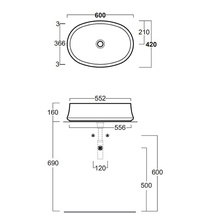 Simas Sharp SH04bi*0 Белая 60 Раковина 42x60x16 см, Италия - фото 1 - фото 4