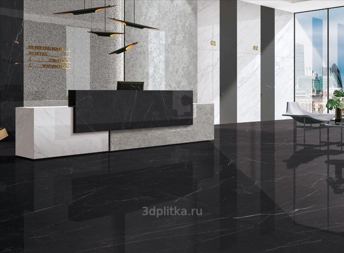 SK Ceramics Milan Black 60x120 - керамическая плитка и керамогранит