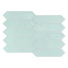 Smile Tile Picket Aqua Настенная плитка 7,5x30 см, Индия - фото 1 - фото 3
