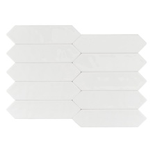 Smile Tile Picket Bianco Настенная плитка 7,5x30 см, Индия - фото 1 - фото 3