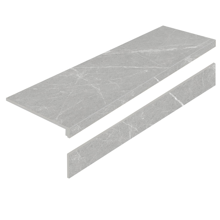 Staro L Ступени Dakota Gris AS с подступенником Ступень 32x120 см, Индия, под камень - фото 1 Staro L Ступени Dakota Gris AS с подступенником Ступень 32x120 см, Индия, под камень - фото 1