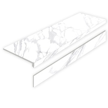 Staro L Ступени Statuario Calipso Matt с подступенником Ступень 32x120 см, Индия, под мрамор - фото 1 - фото 1