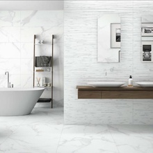 Stn Ceramica Purity 40x120, для ванной, керамогранит, стиль: современный, цвет: белый, Испания, под мрамор, матовая - фото интерьера 1 - фото 2