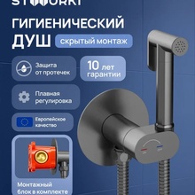 Stworki Вестерос S26150GB Вороненая сталь Смеситель с гигиеническим душем для душа, Россия - фото 1 - фото 2