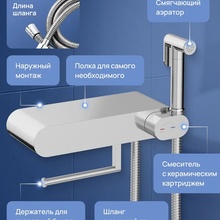 Stworki Вестерос S26155CR Хром Смеситель с гигиеническим душем для душа, Россия - фото 1 - фото 3