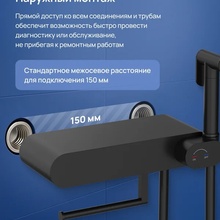 Stworki Вестерос S26155BK Матовый черный Смеситель с гигиеническим душем для душа, Россия - фото 1 - фото 4