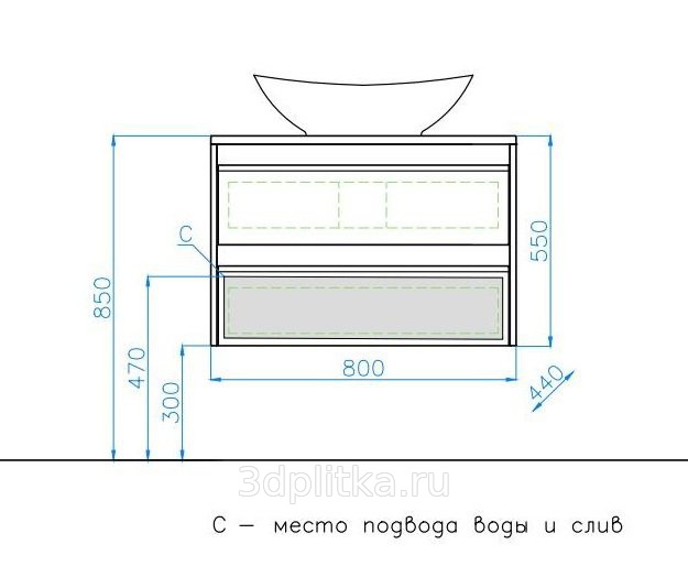 Раковина без тумбы монако