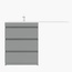 Style Line Даллас СС-00002612 Серая L 130 (Три ящика) Тумба с раковиной 48x70x87,5 см, Россия - фото 1