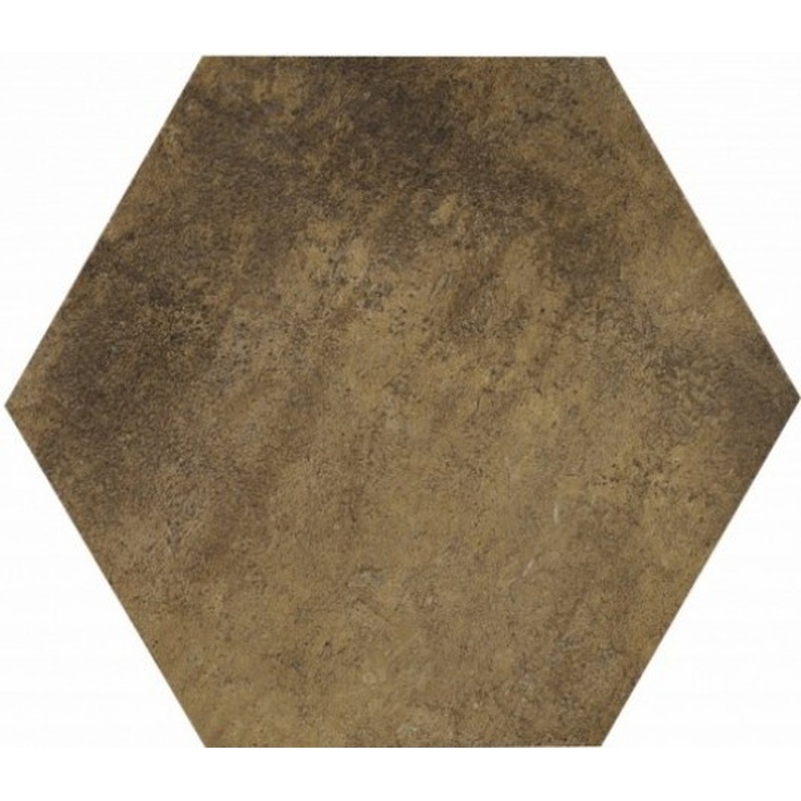 Tagina Apogeo14 Esagona Fiore A Rilievo Light Brown Керамогранит 19,5x19,5 см, Италия, под камень  - фото 1