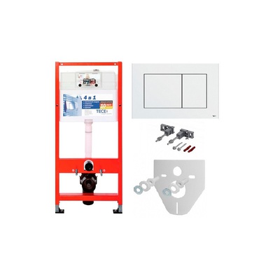 Комплект для установки подвесного унитаза застенный модуль пластиковая панель смыва tecenow белая