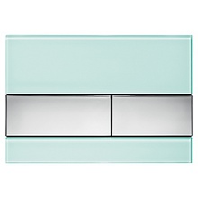 Tece Square 9240804 cтекло зеленое, клавиши шлифованная нерж. сталь Кнопка смыва Германия - фото 1 - фото 1