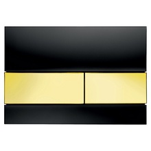 Tece Square 9240808 cтекло черное, клавиши позолоченные Кнопка смыва Германия - фото 1 - фото 1