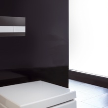 Tece Square 9240806 cтекло черное, клавиши шлифованная нерж. сталь Кнопка смыва Германия - фото 1 - фото 2