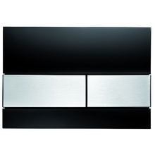 Tece Square 9240806 cтекло черное, клавиши шлифованная нерж. сталь Кнопка смыва Германия - фото 1 - фото 1