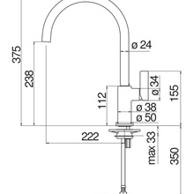 Teknobili Flag FL96113CR Для кухни Хром Смеситель 22,2x5x37,5 см, для кухонной мойки, Италия - фото 1 - фото 2