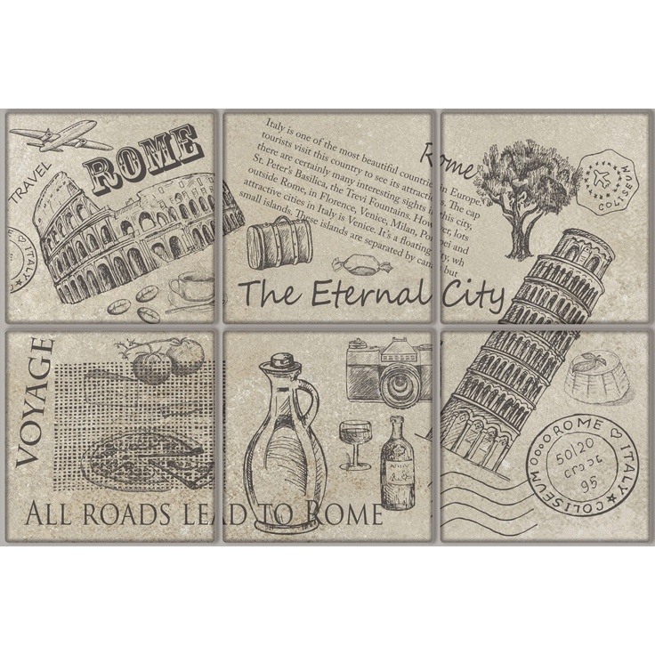 Terracotta Vintage TD-VV-D-ROM Rome Декор 20x30 см, Россия, под обои  - фото 1