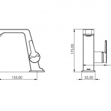 Teska Thetis E5206 Для раковины Хром Смеситель 15,5x9,6x17,5 см, для раковины, Турция - фото 1 - фото 2