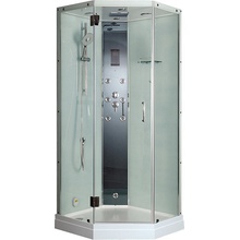 Timo Premium H-312 L 90х90 левая стекло прозрачное/белое/хром Душевая кабина 90x90x220 см, Финляндия - фото 1 - фото 1