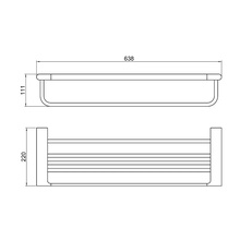 Timo Luiro 18458/03 Черный матовый 60 Полка с полотенцедержателем 22x63,8x11,1 см, Финляндия - фото 1 - фото 2