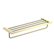 Timo Luiro 18458/17 Золото матовое Полка с полотенцедержателем 22x63,8x11,1 см, Финляндия - фото 1 - фото 1