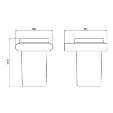 Timo Luiro 18433/03 Матовое стекло/Черное золото Стакан 9,8x8,6x11 см, Финляндия - фото 1 - фото 2