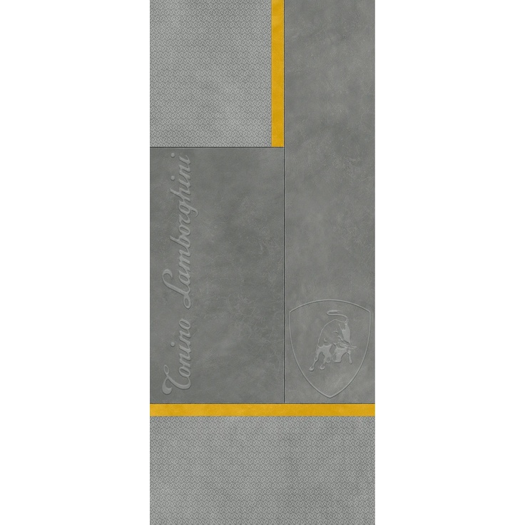 Tonino Lamborghini Korium 167563 Grey Yellow Square Logo Керамогранит 120x280 см, Италия, под кожу - фото 1 Tonino Lamborghini Korium 167563 Grey Yellow Square Logo Керамогранит 120x280 см, Италия, под кожу - фото 1