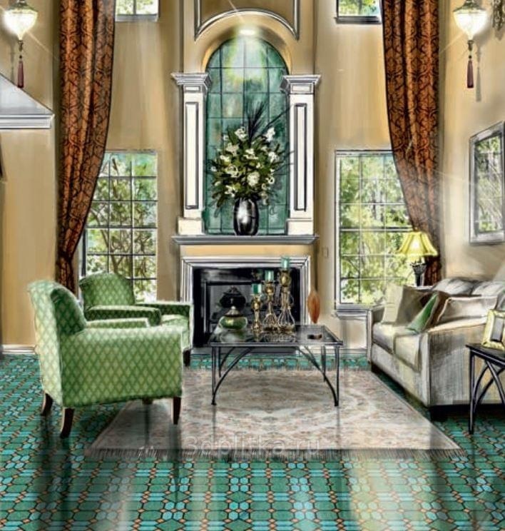 Топ Рус Петра 29,2x29,2 см, керамогранит, Россия, под мозаику - фото интерьера 1