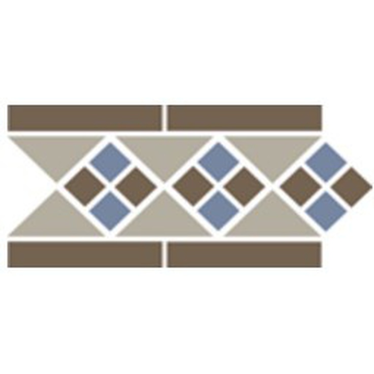 TopCer Octagon New Lisbon with 1 strip (Tr.01, Dots 29+11, Strips 29) Бордюр 15x28 см, Португалия, под камень  - фото 1