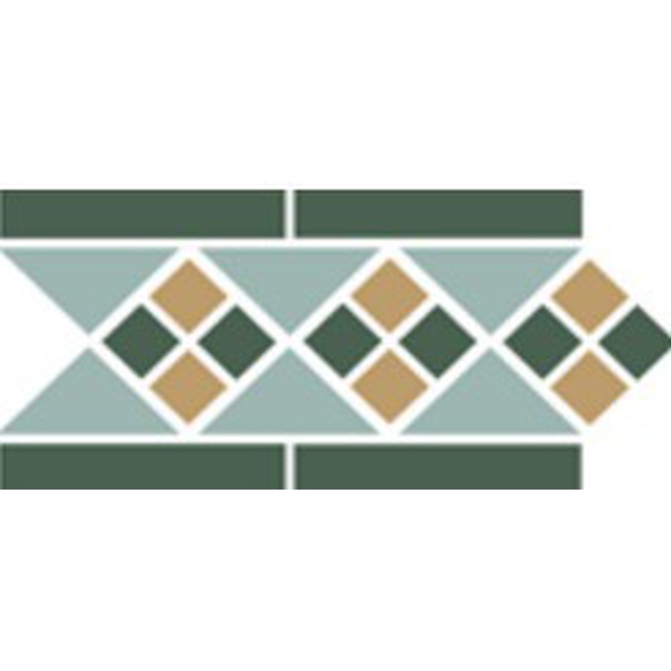 TopCer Victorian Designs Lisbon with 1 strip (Tr.13 Dots 18+03 Strips 18) Бордюр 15x28 см, Португалия, под камень  - фото 1