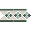TopCer Octagon Lisbon White Dark Green Бордюр 15x28 см, Португалия, под камень  - фото 1