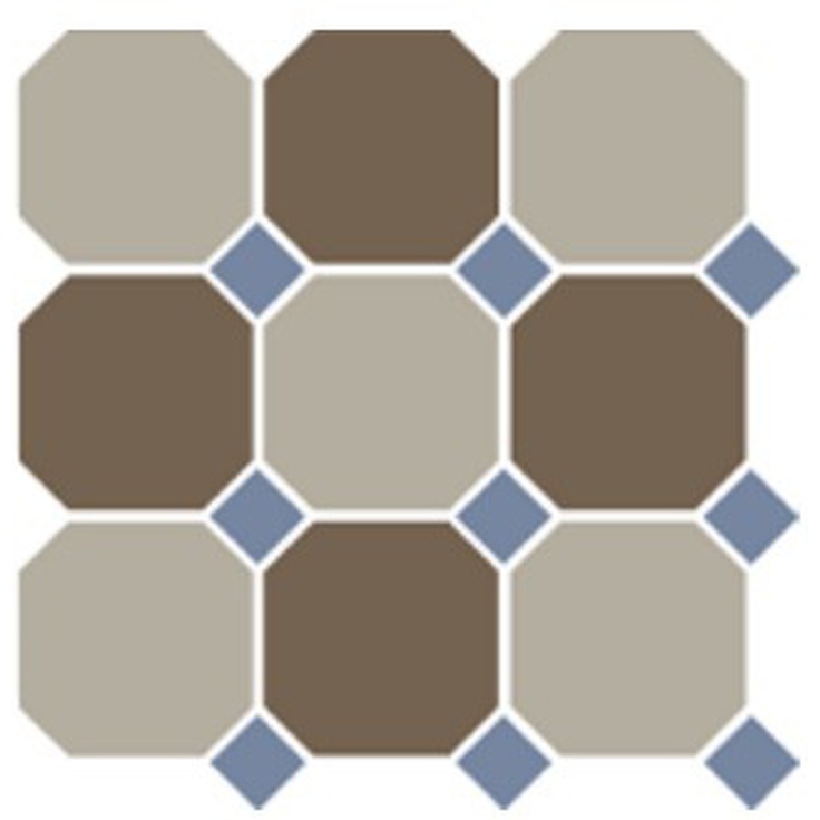 TopCer Octagon New Beige Coffe Brown Blue Cobalt Керамогранит 30x30 см, Португалия - фото 1