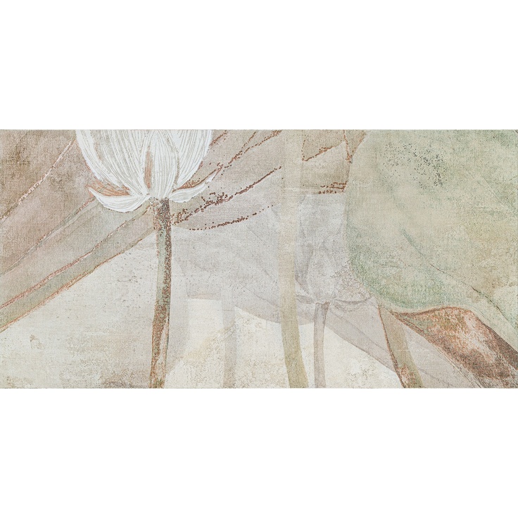 Tubadzin Domino Tortora Element 1 Tortora Flowers B Декор 59,8x119,8 см, Польша, под обои - фото 1 Tubadzin Domino Tortora Element 1 Tortora Flowers B Декор 59,8x119,8 см, Польша, под обои - фото 1