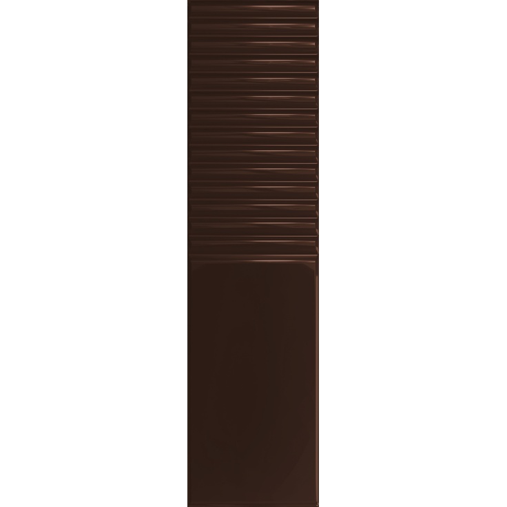 Tubadzin Groove Brown 2 Gloss Настенная плитка 7,8x29,8 см, Польша, под камень - фото 1 Tubadzin Groove Brown 2 Gloss Настенная плитка 7,8x29,8 см, Польша, под камень - фото 1