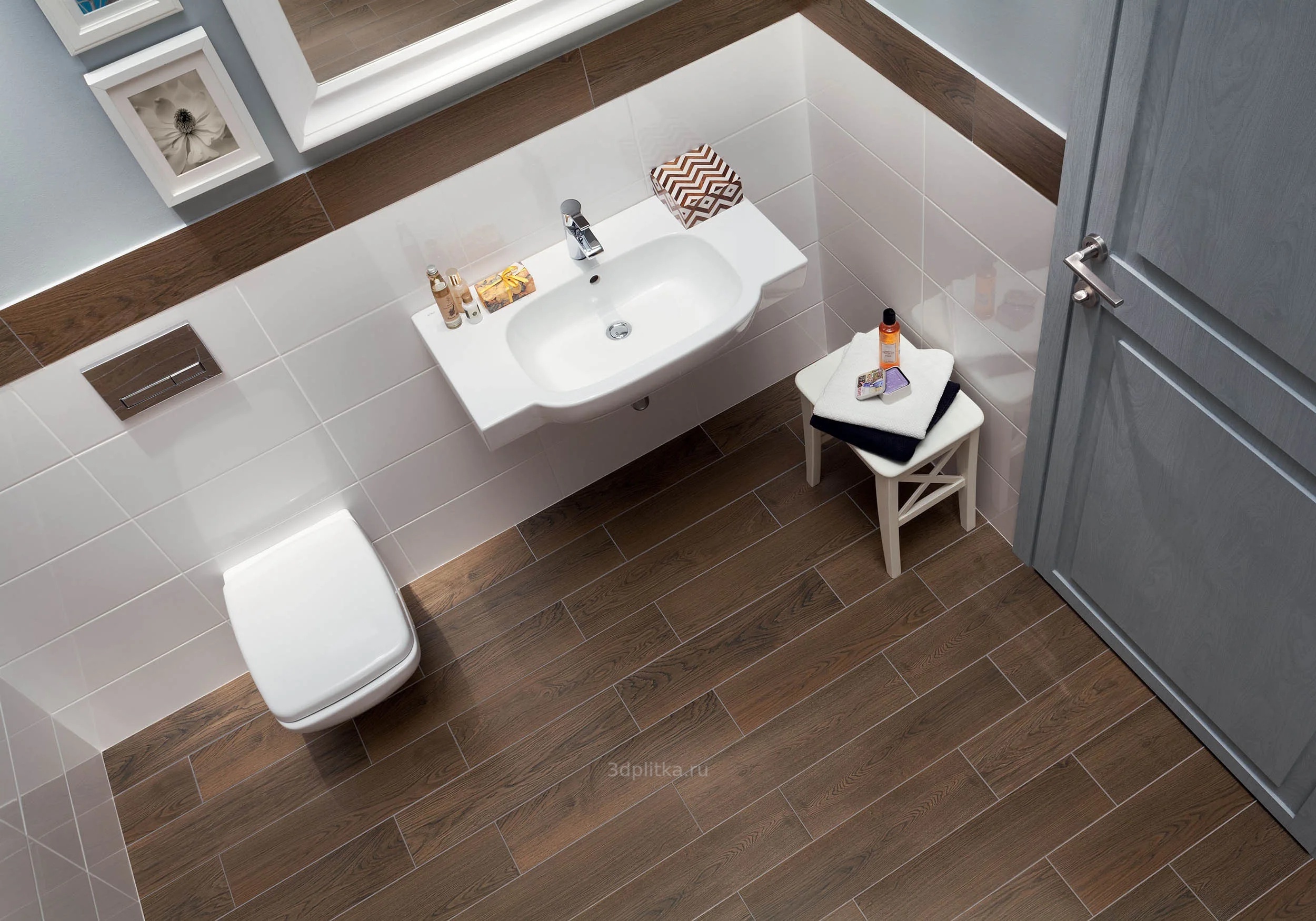 Tubadzin Oak 59,8x59,8 см, керамогранит, Польша, под дерево - фото интерьера 1