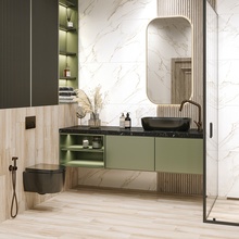 Alma ceramica Nevada 24,9x50, керамика, Россия, под мрамор - фото интерьера 1 - фото 3