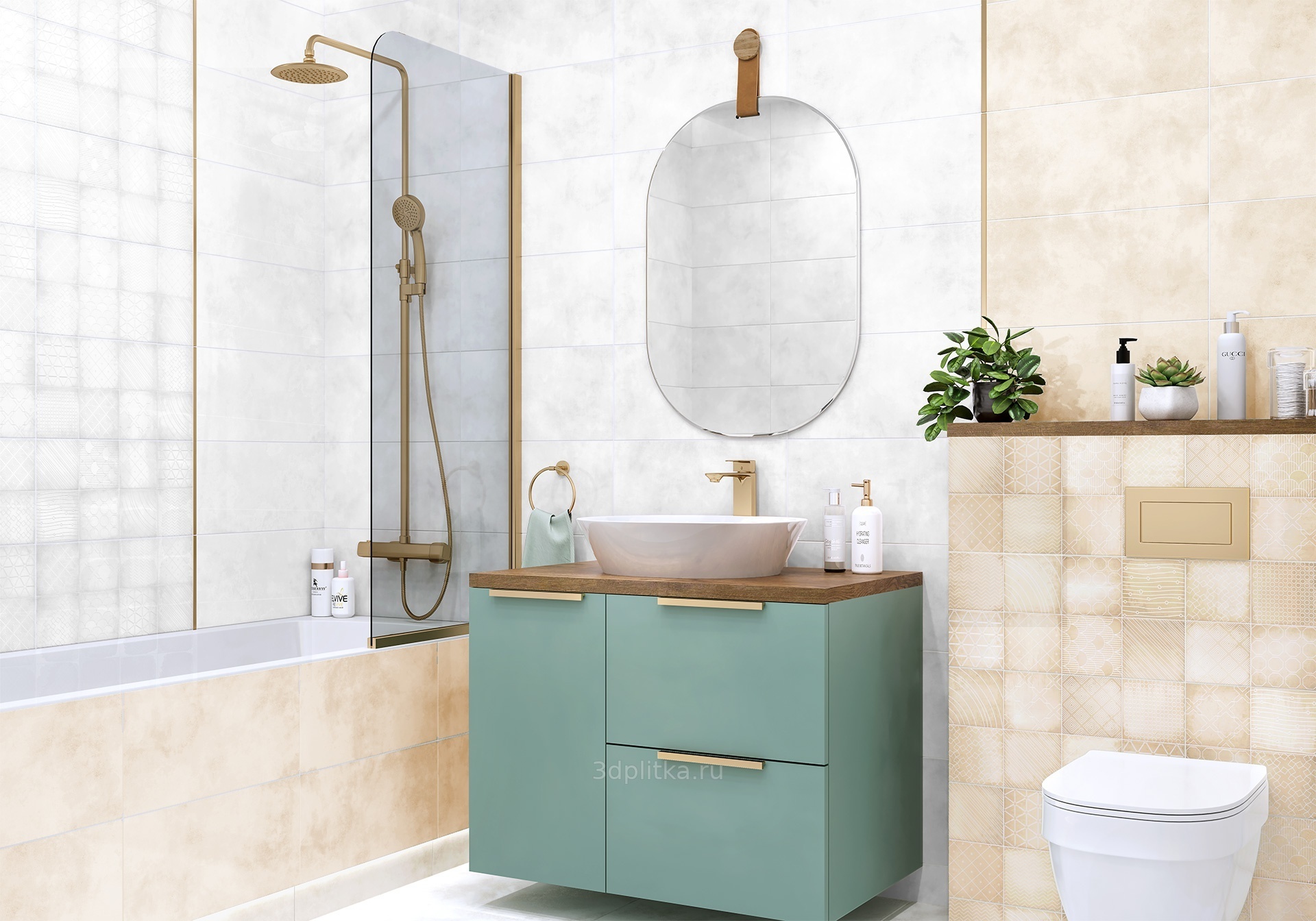 Alma ceramica Richard 24,9x50, керамика, Россия - фото интерьера 1