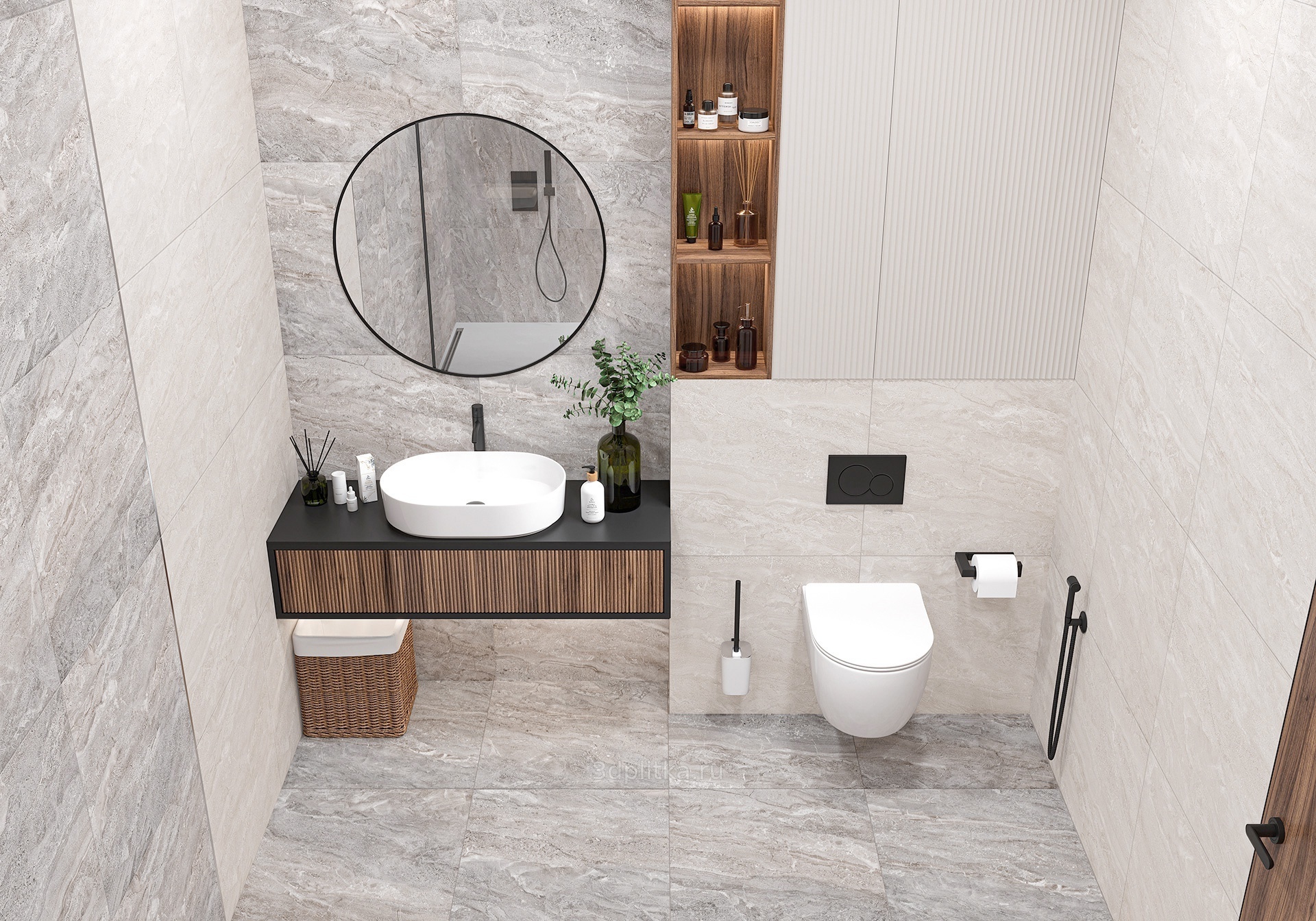 Alma ceramica Sandstone 60x60 см, керамогранит, Россия, под камень  - фото интерьера 1